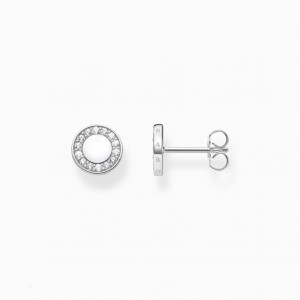 Thomas Sabo Ear Studs Circle With White Stones Silver Puzetove Nausnice Damske Strieborne | SK-32HTMPEQC