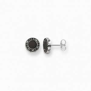 Thomas Sabo Ear Studs Klasické Black Pavé Puzetove Nausnice Damske Strieborne | SK-84VLISUOG