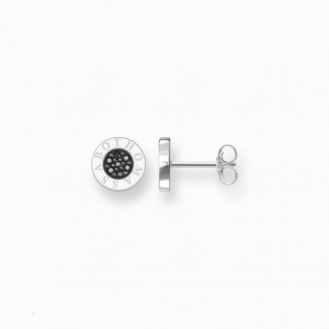Thomas Sabo Ear Studs Klasické Pavé Black Puzetove Nausnice Damske Strieborne | SK-96EJDASZL