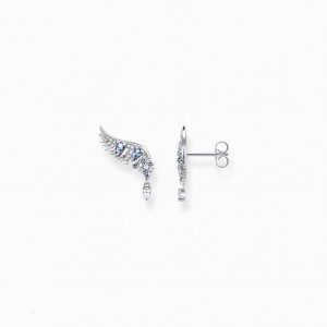 Thomas Sabo Ear Studs Phoenix Wing With Blue Stones Silver Puzetove Nausnice Damske Strieborne | SK-31YRKVILQ