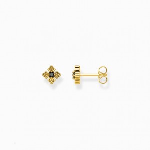 Thomas Sabo Ear Studs Royalty Gold Puzetove Nausnice Panske Žlté Zlate Strieborne | SK-76EGHYZCL