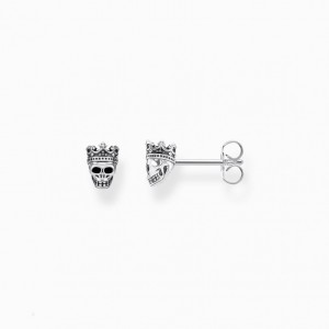 Thomas Sabo Ear Studs Skull King Puzetove Nausnice Damske Strieborne | SK-83TESPAQL