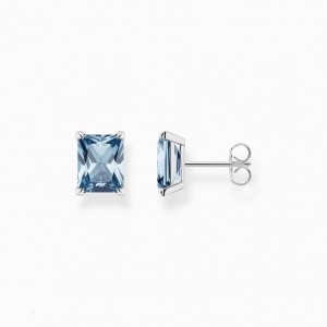 Thomas Sabo Ear Studs With Aquamarine-Coloured Stone Silver Puzetove Nausnice Damske Strieborne | SK-13WDTYJRZ