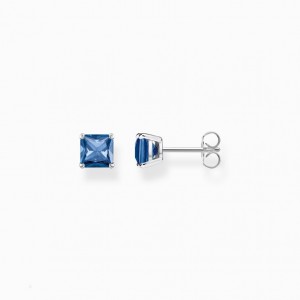 Thomas Sabo Ear Studs With Blue Stone Silver Puzetove Nausnice Damske Strieborne | SK-79ADKLUEX