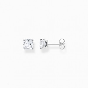 Thomas Sabo Ear Studs With White Stone Silver Puzetove Nausnice Damske Strieborne | SK-73HRXZIGM