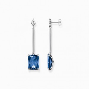Thomas Sabo Earrings Blue Stone Silver Nausnice Damske Strieborne | SK-94YPXDTLN