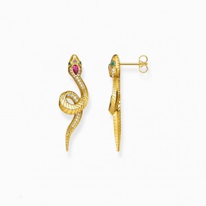 Thomas Sabo Earrings Snake Gold Nausnice Damske Žlté Zlate Strieborne | SK-06SDYHIOF