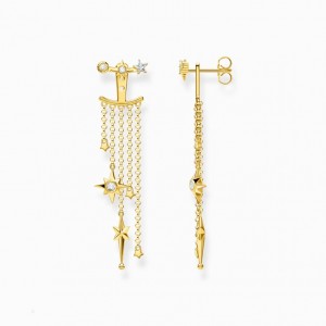 Thomas Sabo Earrings Stars Gold Nausnice Damske Žlté Zlate Strieborne | SK-98AUDFGHO