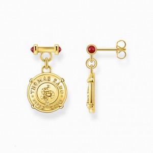 Thomas Sabo Earrings With Disc Gold Plated Nausnice Damske Žlté Zlate Strieborne | SK-58KOUELXT
