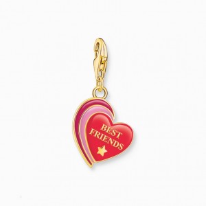 Thomas Sabo Gold-Plated Charm Pendant In Heart-Shape With Engraving Prívesky Damske Žlté Zlate Strieborne | SK-35FJTIYVD