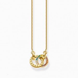 Thomas Sabo Gold Plated Necklace Together With Two Rings And Coloured Stones Nahrdelnik Damske Žlté Zlate Strieborne | SK-46DGFMJZE