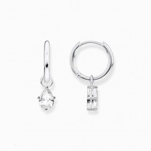 Thomas Sabo Hoop Earrings Drop Visiace Nausnice Damske Strieborne | SK-53DRNTSPK