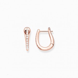 Thomas Sabo Hoop Earrings Klasické Rosé Visiace Nausnice Damske Ruzove Zlate Strieborne | SK-39ARBCOJP