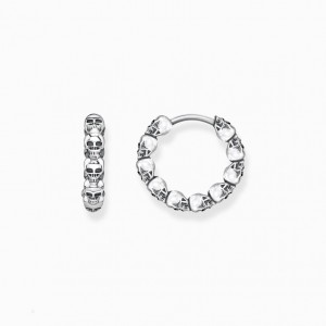 Thomas Sabo Hoop Earrings Skulls Visiace Nausnice Damske Strieborne | SK-96PSERYFQ