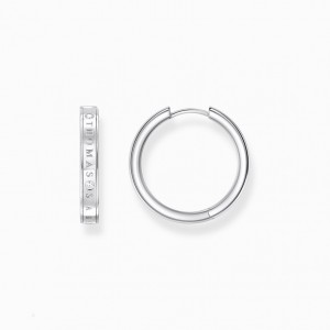 Thomas Sabo Hoop Earrings With White Stones Silver Visiace Nausnice Damske Strieborne | SK-84IHRSUTW