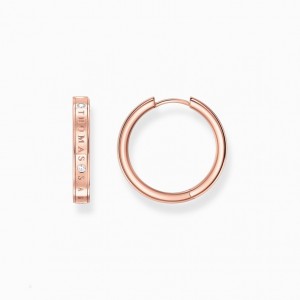 Thomas Sabo Hoop Earrings With White Stones Rose Gold Plated Visiace Nausnice Damske Ruzove Zlate Strieborne | SK-62QUHZTYP