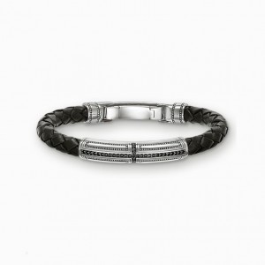 Thomas Sabo Kozene Bracelet Cross Naramok Panske Strieborne | SK-31RNBSIPG