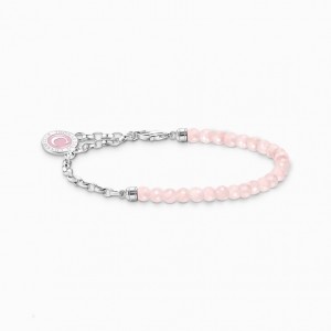 Thomas Sabo Member Charm Bracelet With Beads Of Rose Quartz And Charmista Coin Silver Naramok Damske Strieborne | SK-42MWJBIHL