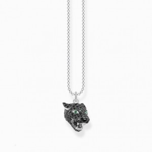 Thomas Sabo Necklace Black Cat Nahrdelnik Damske Strieborne | SK-16RCOBKIV