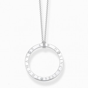 Thomas Sabo Necklace Circle With White Stones Silver Nahrdelnik Damske Strieborne | SK-89MYKUGWJ