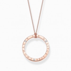 Thomas Sabo Necklace Circle With White Stones Rose Gold Plated Nahrdelnik Damske Ruzove Zlate Strieborne | SK-74ZSVKBMX