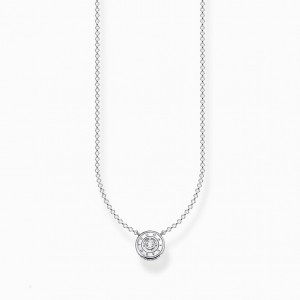 Thomas Sabo Necklace Circle With White Stone Silver Nahrdelnik Damske Strieborne | SK-82UONKRIC