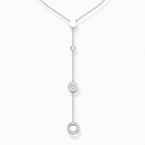 Thomas Sabo Necklace Circles With White Stones Silver Nahrdelnik Damske Strieborne | SK-34XHQYZWD