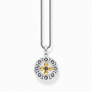 Thomas Sabo Necklace Cross Black Stones Gold Nahrdelnik Damske Žlté Zlate Strieborne | SK-86UJYPGAN