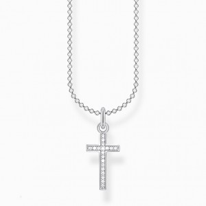 Thomas Sabo Necklace Cross Pavé Nahrdelnik Damske Strieborne | SK-25HNYEKLG