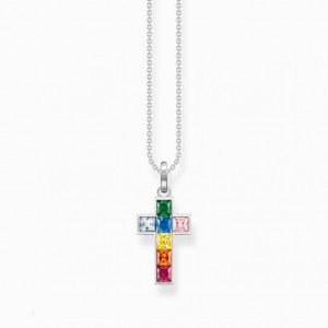 Thomas Sabo Necklace Cross With Colourful Stones Silver Nahrdelnik Damske Strieborne | SK-52SOFIQEC