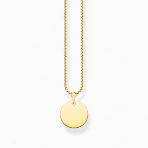Thomas Sabo Necklace Disc Gold Nahrdelnik Damske Žlté Zlate Strieborne | SK-17EMIORDH