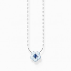 Thomas Sabo Necklace Flower With Blue Stone Silver Nahrdelnik Damske Strieborne | SK-27FPETOIC