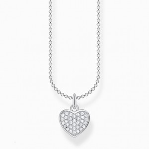 Thomas Sabo Necklace Heart Pavé Silver Nahrdelnik Damske Strieborne | SK-05EZIYPTU