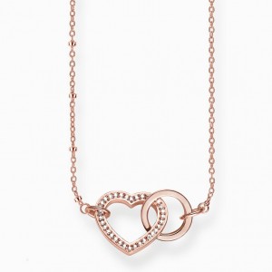 Thomas Sabo Necklace Heart Together Forever Nahrdelnik Damske Ruzove Zlate Strieborne | SK-67IVSCURO