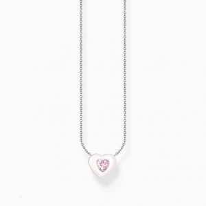 Thomas Sabo Necklace Heart With Pink Stones Silver Nahrdelnik Damske Strieborne | SK-29CFJQPDT