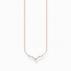Thomas Sabo Necklace Ice Crystals Rose Gold Nahrdelnik Damske Ruzove Zlate Strieborne | SK-19YKRZNCQ