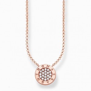 Thomas Sabo Necklace Klasické Pavé Nahrdelnik Damske Ruzove Zlate Strieborne | SK-07VWHPNOG