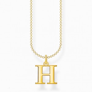 Thomas Sabo Necklace Letter H Gold Nahrdelnik Damske Žlté Zlate Strieborne | SK-02OQLAJMF