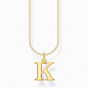 Thomas Sabo Necklace Letter K Gold Nahrdelnik Damske Žlté Zlate Strieborne | SK-45RTASCQN