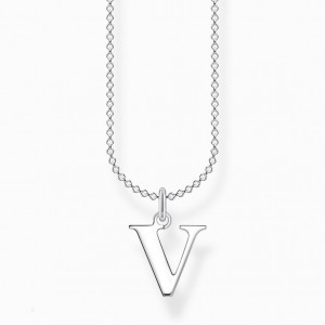 Thomas Sabo Necklace Letter V Nahrdelnik Damske Strieborne | SK-06QPVUANO