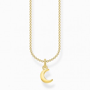 Thomas Sabo Necklace Moon Gold Nahrdelnik Damske Žlté Zlate Strieborne | SK-63MSCAXIL