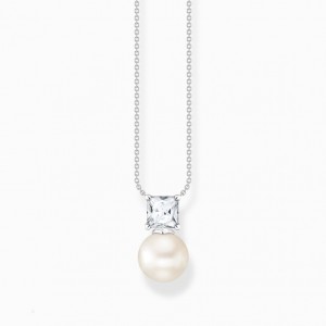 Thomas Sabo Necklace Pearl With White Stone Silver Nahrdelnik Damske Strieborne | SK-60YNVCEGP