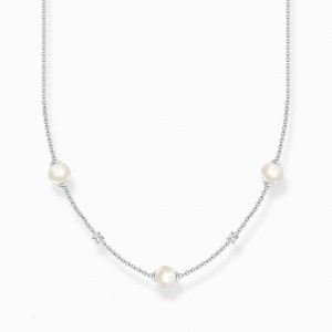Thomas Sabo Necklace Pearls With White Stones Silver Nahrdelnik Damske Strieborne | SK-24YZTBXPV