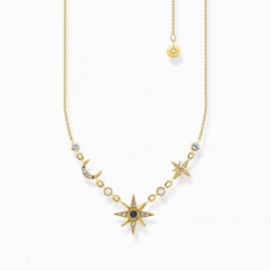 Thomas Sabo Necklace Royalty Star & Moon Gold Nahrdelnik Damske Žlté Zlate Strieborne | SK-45DPKRVNX