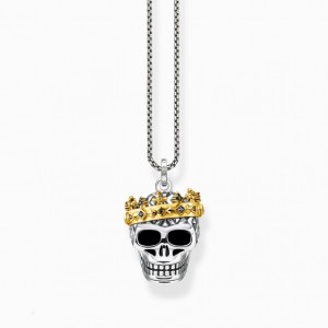 Thomas Sabo Necklace Skull Crown Nahrdelnik Damske Žlté Zlate Strieborne | SK-83DLZGSOU