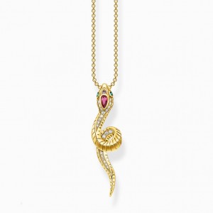 Thomas Sabo Necklace Snake Gold Nahrdelnik Damske Žlté Zlate Strieborne | SK-10FXMGVLY