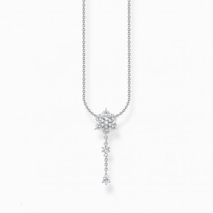 Thomas Sabo Necklace Snowflake With White Stones Silver Nahrdelnik Damske Strieborne | SK-02IXBNQZC