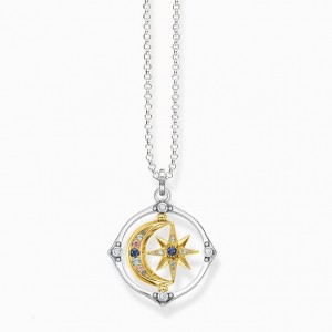 Thomas Sabo Necklace Star And Moon Gold Nahrdelnik Damske Žlté Zlate Strieborne | SK-14XOBIPEM