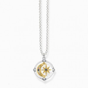 Thomas Sabo Necklace Star And Moon Gold Nahrdelnik Damske Žlté Zlate Strieborne | SK-24AKEMBTF