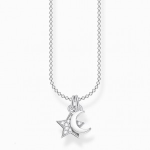 Thomas Sabo Necklace Star And Moon Nahrdelnik Damske Strieborne | SK-80XYVFLKN